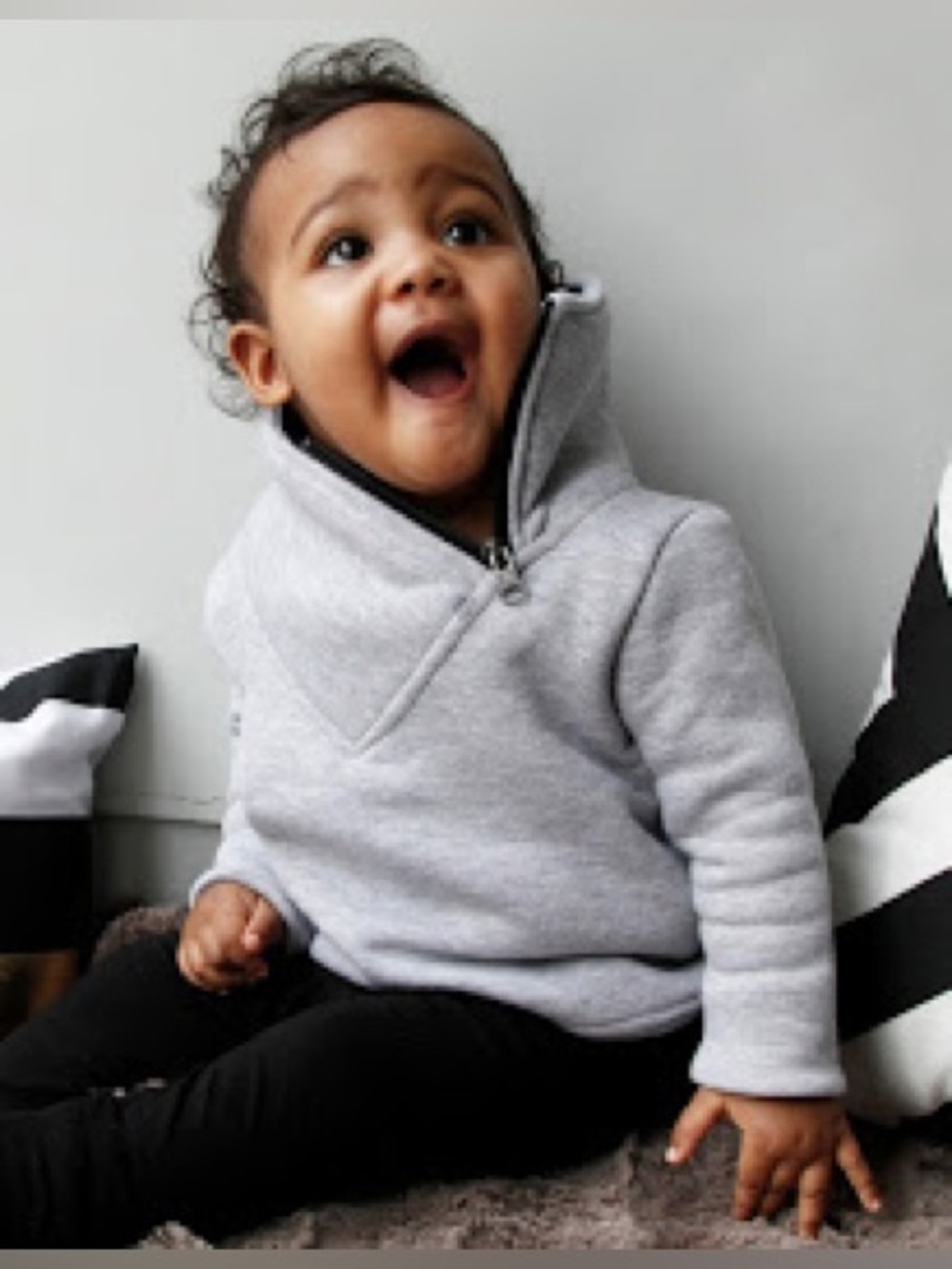 Grey Quarter-Zip Pullover Sweatshirt
